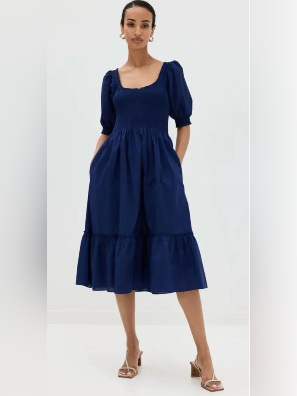 HILL HOUSE HOME - Louisa Dress in Navy Crepe